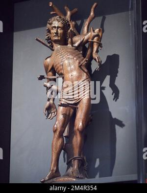 Crucified Figure, Impaled with Arrows Stock Photo