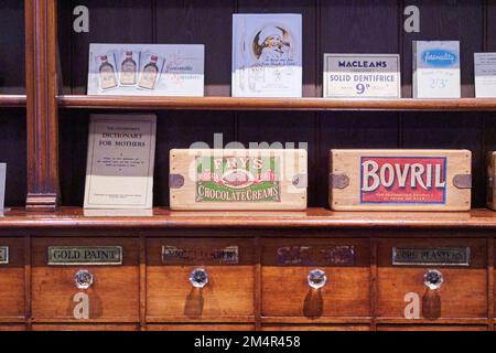 Victorian Pharmacy. Reconstruction Stock Photo