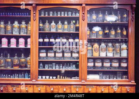 Victorian Pharmacy. Reconstruction Stock Photo