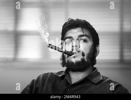 Ernesto Che Guevara Cuban cigar Stock Photo