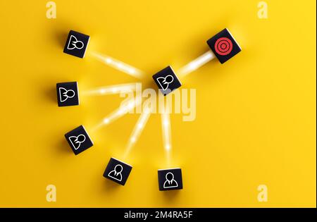 work together with one's team members toward one's goal Stock Photo