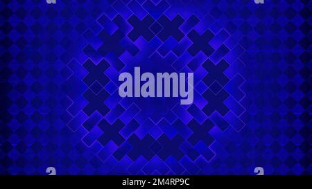 Abstract squared pattern with pixelated moving rings. Design. Crosses of small tiles forming circle silhouettes Stock Photo