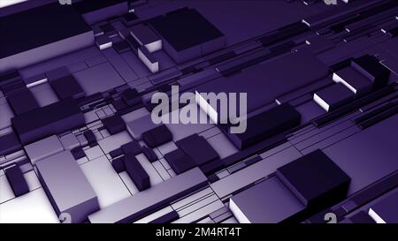 Turquoise and purple background. Motion . Bright rectangles of different sizes in 3d that expand in different directions. High quality 4k footage Stock Photo