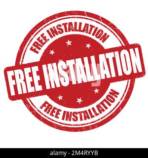 Free installation grunge rubber stamp on white background, vector illustration Stock Vector