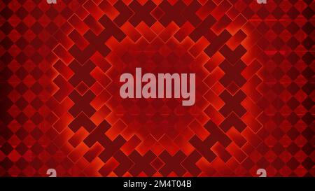 Abstract squared pattern with pixelated moving rings. Design. Crosses of small tiles forming circle silhouettes Stock Photo