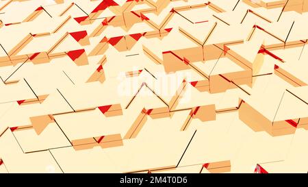Triangle Block Move 3D surface with moving triangles. Design. Triangles are pushed out by ...