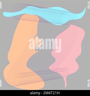 A background created from abstract shapes in pastel colors and bright, repeating lines. Stock Vector