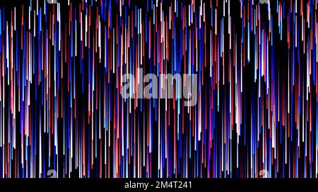 Rain animation background with stripes. Motion. Colorful cyber rain on black background. Multi-colored lines create modern rain background. Stock Photo