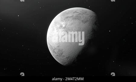 Rotating Moon in different phases with detailed surface. Motion. Outer ...