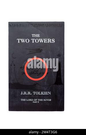 Calgary, Alberta - December 22, 2022: Cover of J.R.R. Tolkien's The Two Towers, part of the Lord of the Rings Trilogy. Stock Photo