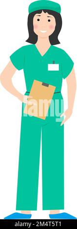 Girl nurse in uniform. Vector illustration.  Stock Vector