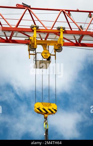 Detail of a tower crane on a building site in Wellington, North Island, New Zealand Stock Photo