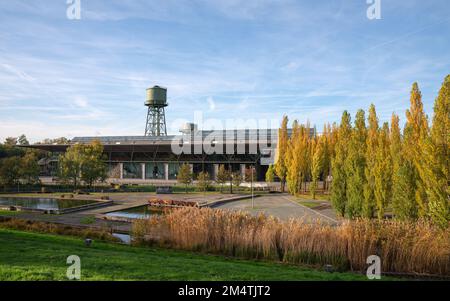BOCHUM, GERMANY - OCTOBER 26, 2022: Panoramic image, industrial heritage of the old economy, former smelter in Bochum on October 26, 2022 in Ruhr Metr Stock Photo