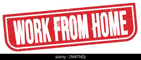 WORK FROM HOME text written on red grungy stamp sign. Stock Photo
