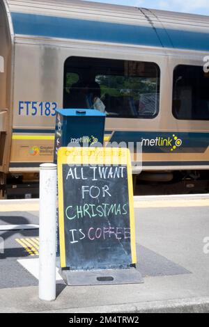 Suburban Electric train at Khandallah station on the Johnsonville line, Wellington, North Island, New Zealand Stock Photo