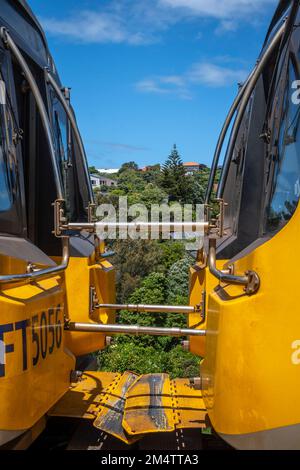 Suburban Electric train at Khandallah station on the Johnsonville line, Wellington, North Island, New Zealand Stock Photo