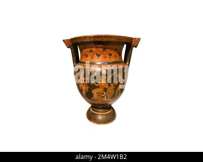 Beautiful Old Greek Amphora isolated on white background Stock Photo