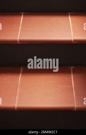 Several stairs made of brown tiles Stock Photo