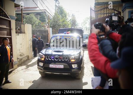 Kathmandu, Nepal. 23rd Dec, 2022. French serial killer Charles Sobhraj, popularly known as ''˜Bikini Killer' gets released from the central jail in Kathmandu, Nepal on Friday. 78 year old, Sobhraj, who was serving a 19-year jail term on charge of murders in the central jail, had earlier filed an application claiming that he was put in prison more than the period recommended for him on murder charge. The division bench of justices Sapana Pradhan Malla and Til Prasad Shrestha passed the verdict and ordered government of Nepal to release Sobhraj from jail on Wednesday. Credit: ZUMA Press, Inc./Al Stock Photo