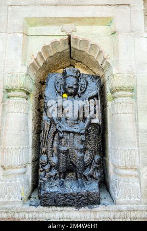 Bhimakali Temple entrance deity, Bhimakali Temple, Sarahan, Kinnaur gateway, Sirmaur district, Himachal Pradesh, India Stock Photo