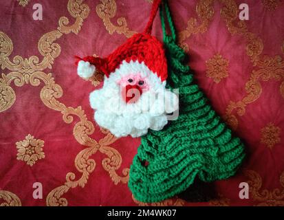 Kathmandu, Bagmati, Nepal. 23rd Dec, 2022. Crochet decorative items are seen in celebration of Christmas at a local home in Kathmandu, Nepal on December 23, 2022. (Credit Image: © Sunil Sharma/ZUMA Press Wire) Credit: ZUMA Press, Inc./Alamy Live News Stock Photo