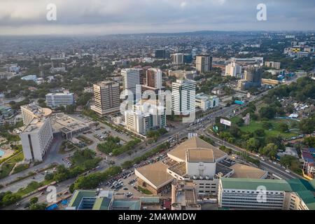 aerial of City centre in Accra, Ghana Stock Photo