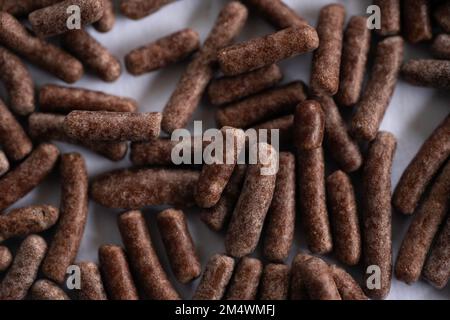 Black chocolate sprinkles (in Dutch: hagelslag or chocolade-hagelslag) are commonly used as a sandwich topping in the Netherlands Stock Photo