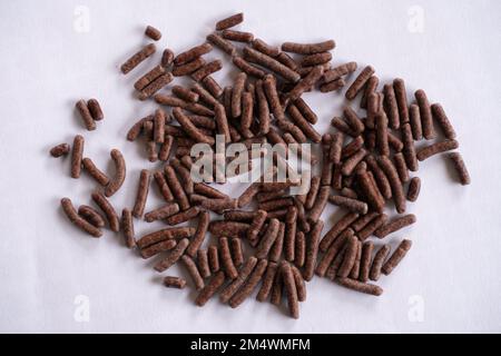 Black chocolate sprinkles (in Dutch: hagelslag or chocolade-hagelslag) are commonly used as a sandwich topping in the Netherlands Stock Photo