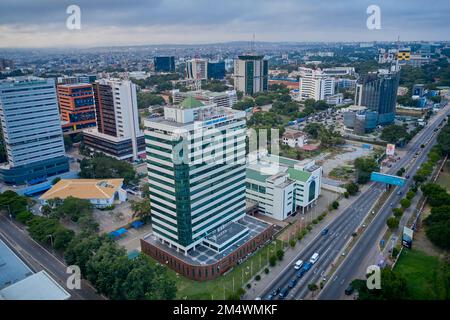 aerial of City centre in Accra, Ghana Stock Photo