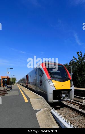 Greateranglia Trains, Class 755 train at Manea station, Cambridgeshire, England Stock Photo