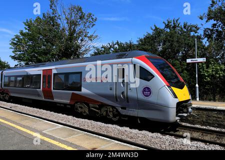 Greateranglia Trains, Class 755 train at Manea station, Cambridgeshire, England Stock Photo