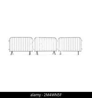 A 3D rendering illustration of a pedestrian fencing isolated on a white background Stock Photo