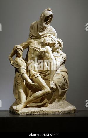 The Deposition (Michelangelo), Pietà Bandini, Museo dell’Opera del Duomo, Museum of the Works of the Cathedral, Firenze, Florence, Tuscany, Italy Stock Photo