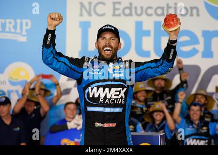 Ross Chastain wins the North Carolina Education Lottery 200 at Charlotte Motor Speedway in Concord, NC. Stock Photo