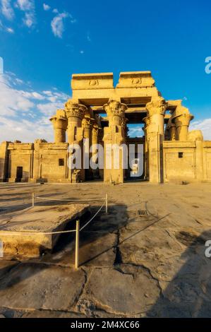 Egypt, Aswan Governorate, Kom Ombo, Entrance of Temple of Kom Ombo Stock Photo