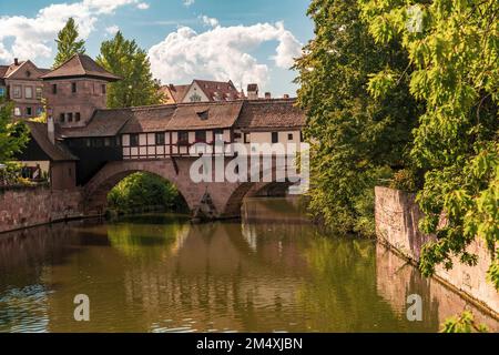 Germany, Bavaria, Nuremberg, Henkerhaus Museum on Pegnitz river Stock Photo