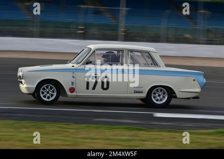 Marcus Jewell, Ben Clucas, Ford Lotus Cortina, Adrian Flux Trophy for Transatlantic Pre ’66 Touring Cars, predominantly V8 Americana vs the UK racing Stock Photo