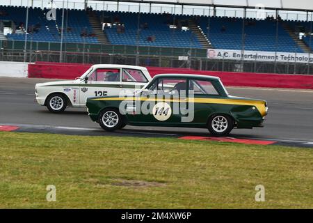 Peter Reynolds, Daniel Quintero, Ford Lotus Cortina, David Dickenson, Ford Lotus Cortina,  Adrian Flux Trophy for Transatlantic Pre ’66 Touring Cars, Stock Photo