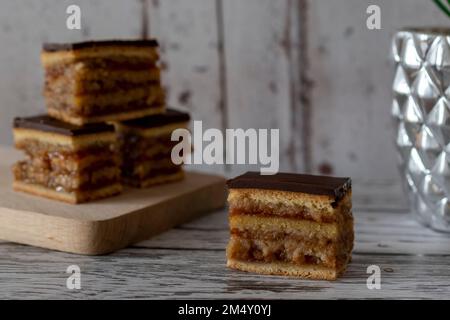 Gerbeaud chocolate-marmalade cake Stock Photo