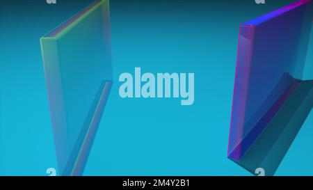 Square translucent glass blocks. Computer generated 3d render Stock Photo