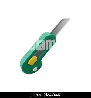 3D rendering paper cutter symbol on white background - 3D rendering, icon. Stock Photo