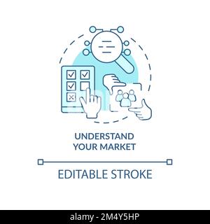 Understand your market blue concept icon Stock Vector