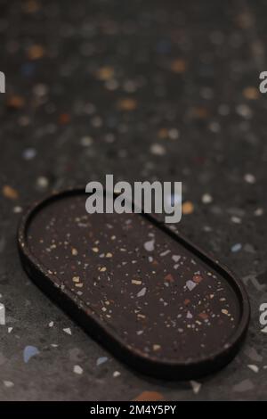 Black Terrazzo Texture. Wallpaper and background. Stone marble texture. Ceramic wall tiles  Stock Photo