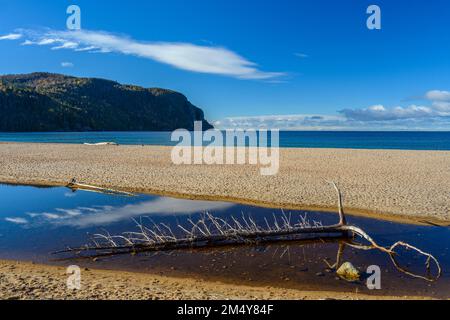 Reflections in the Old Woman River, Lake Superior Provincial Park, Old Woman Bay, Ontario, Canada Stock Photo