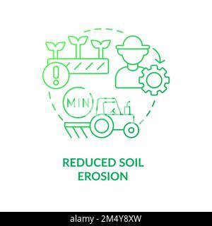 Reduced soil erosion green gradient concept icon Stock Vector
