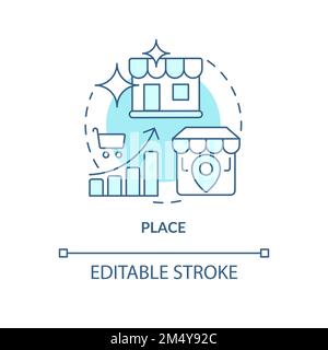 Place blue concept icon Stock Vector