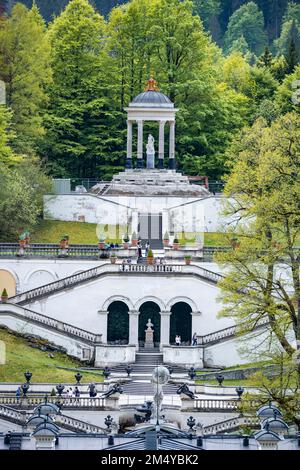 Venus Temple, Linderhof Palace with fountain, Ettal municipality, Garmisch Partenkirchen district, Upper Bavaria, Bavaria, Germany Stock Photo