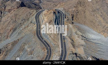 Al Hada road inbetween the mountains, Taif, Kingdom of Saudi Arabia Stock Photo