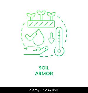 Soil armor green gradient concept icon Stock Vector