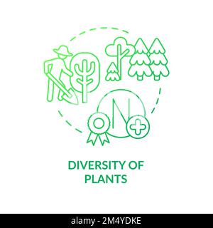 Diversity of plants green gradient concept icon Stock Vector